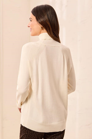 Soft Viscose Blend Long Sleeve Mock Turtleneck Sweater