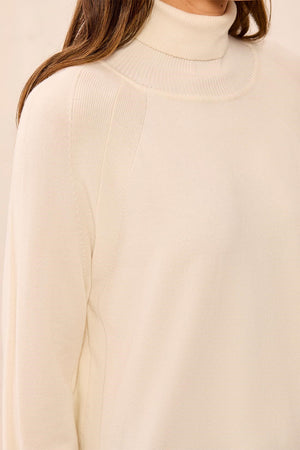 Soft Viscose Blend Long Sleeve Mock Turtleneck Sweater