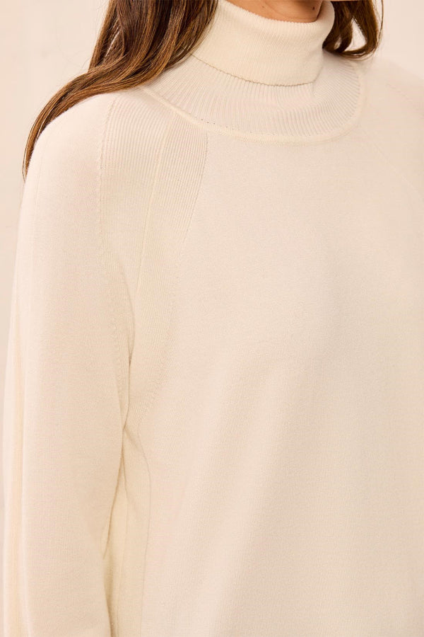 Soft Viscose Blend Long Sleeve Mock Turtleneck Sweater