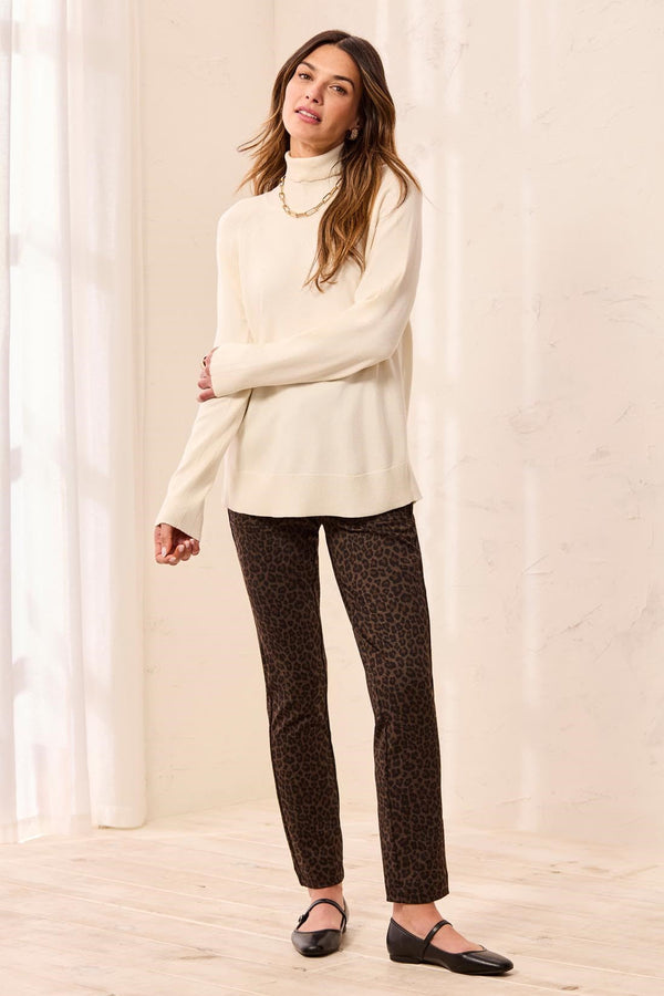 Soft Viscose Blend Long Sleeve Mock Turtleneck Sweater