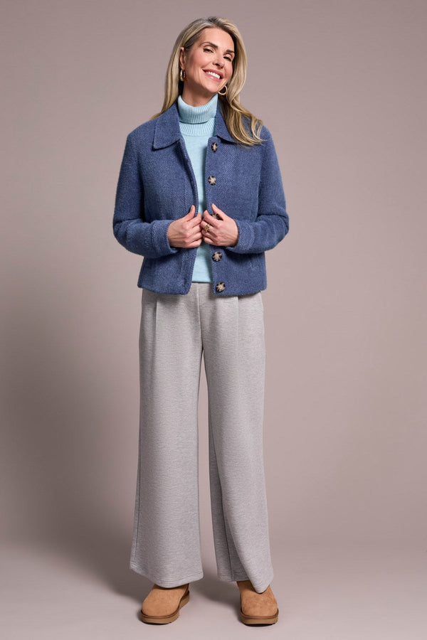Super Soft Boucle Button-Front Jacket