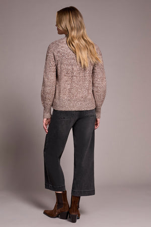 Two-Tone Long Sleeve Mock Neck Sweater
