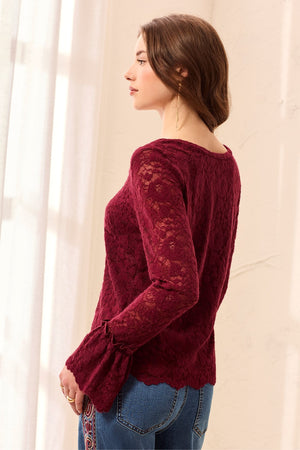 6359O Lined Wear 2 Ways Lace Top