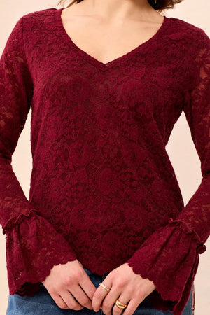 6359O Lined Wear 2 Ways Lace Top