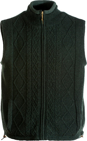 Castletown Lined Wool Mens Gilet - Fern Green