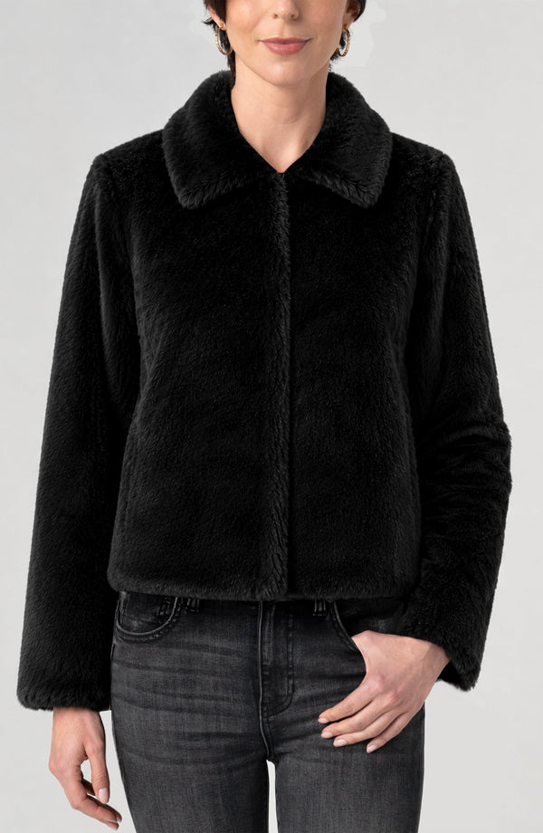 Collared Faux Fur Jacket