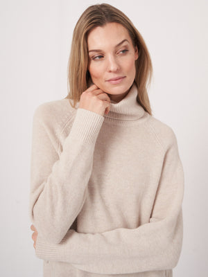 Turtle Neck With Button Side Detail - Moondust - FINAL SALE