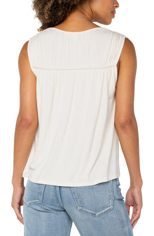 Sleeveless Shirred Detail Knit Top 25"