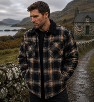 Vortex Quilted Flannel Jacket - Black