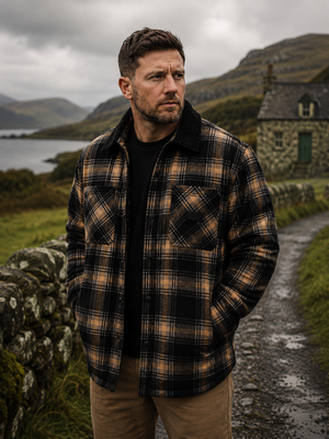 Vortex Quilted Flannel Jacket - Black
