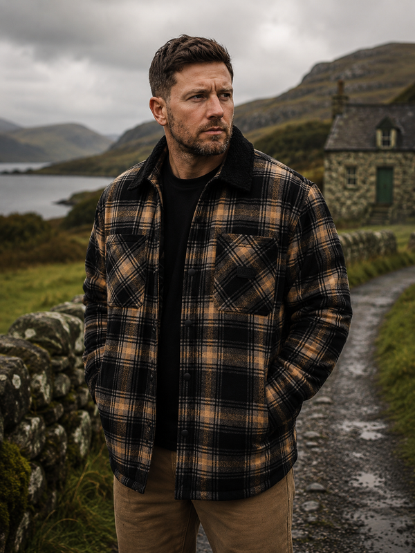 Vortex Quilted Flannel Jacket - Black
