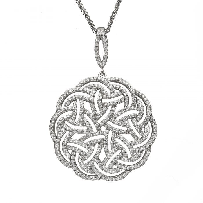 Silver Interlaced Celtic Pattern Pendant