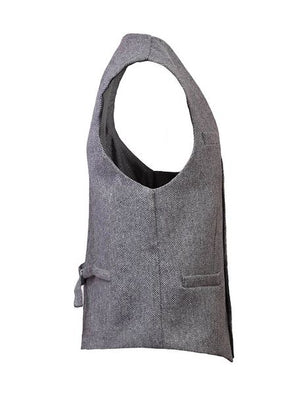 Men’s Tweed Waistcoat - Charcoal Herringbone