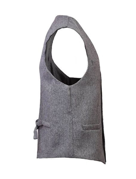 Men’s Tweed Waistcoat - Charcoal Herringbone