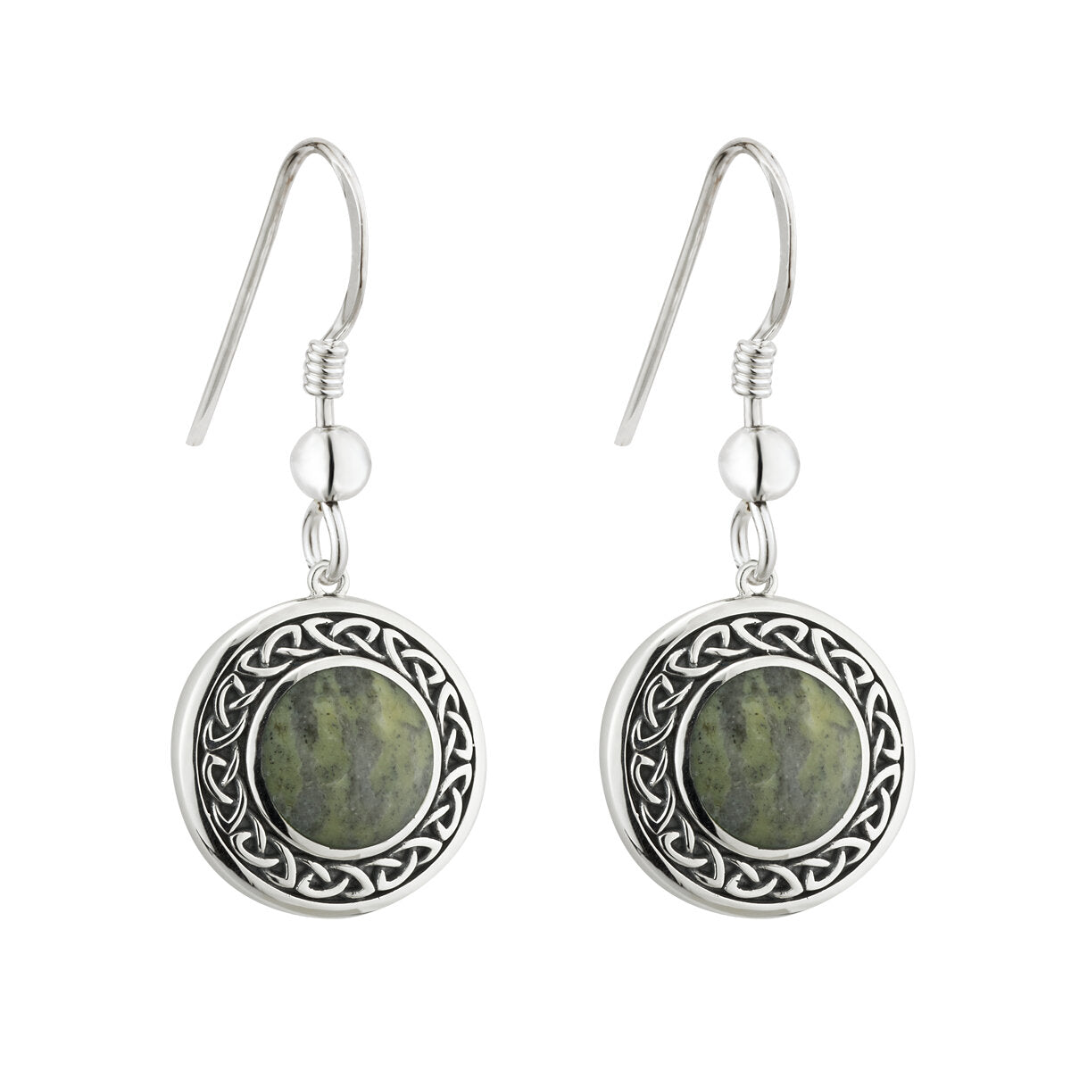 S33772 Connemara Marble & Celtic Knot Earrings