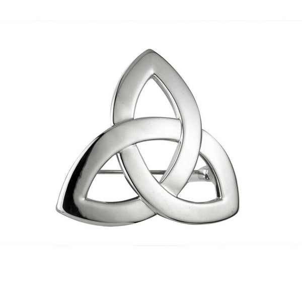 S1916 Rhodium Plated Trinity Brooch