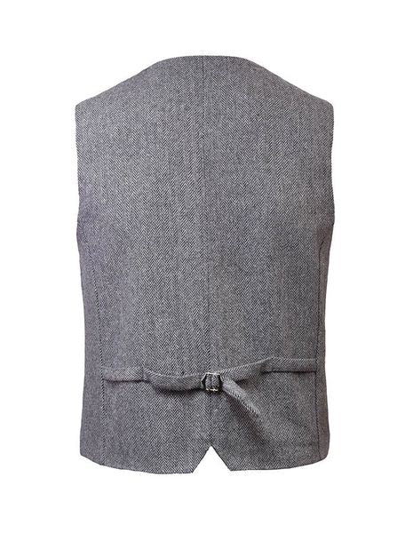 Men’s Tweed Waistcoat - Charcoal Herringbone
