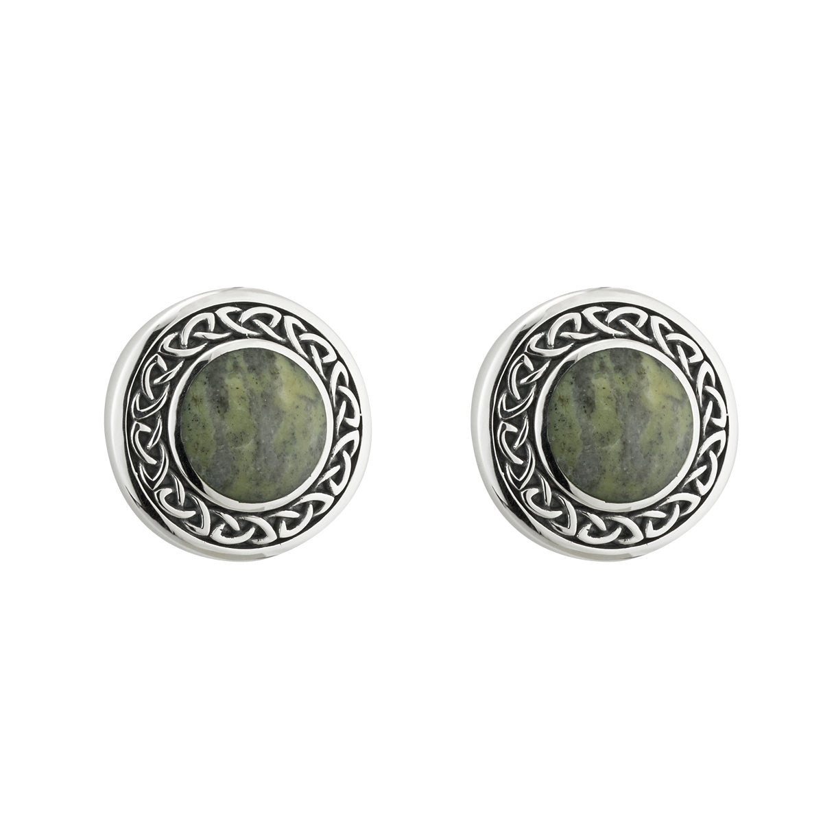 S33773 Connemara Marble & Celtic Knot Post Earrings