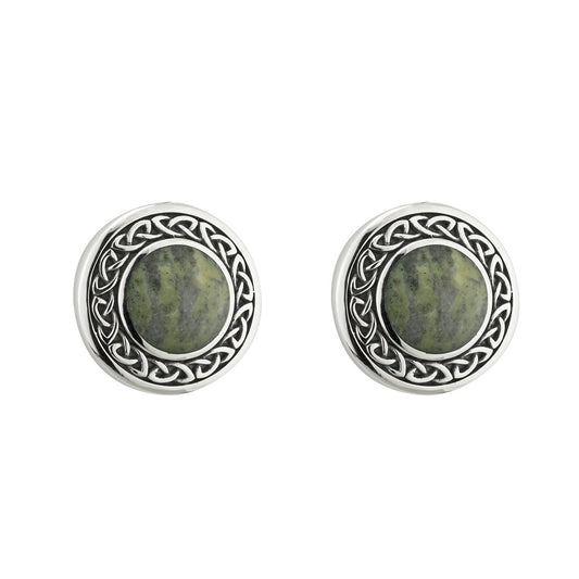 S33773 Connemara Marble & Celtic Knot Post Earrings