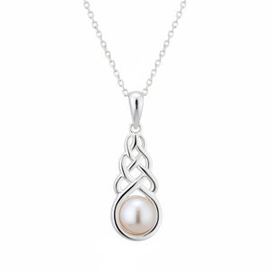 Sterling Silver Celtic Knot & Freshwater Pearl Pendant