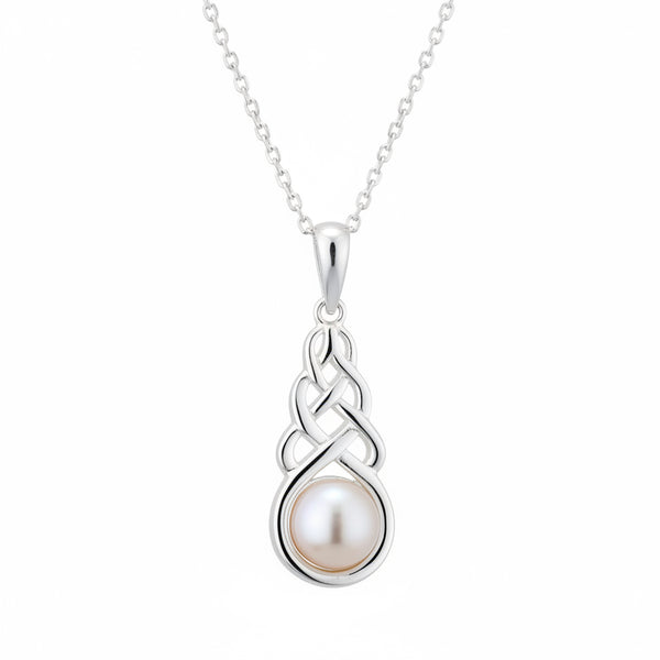 Sterling Silver Celtic Knot & Freshwater Pearl Pendant