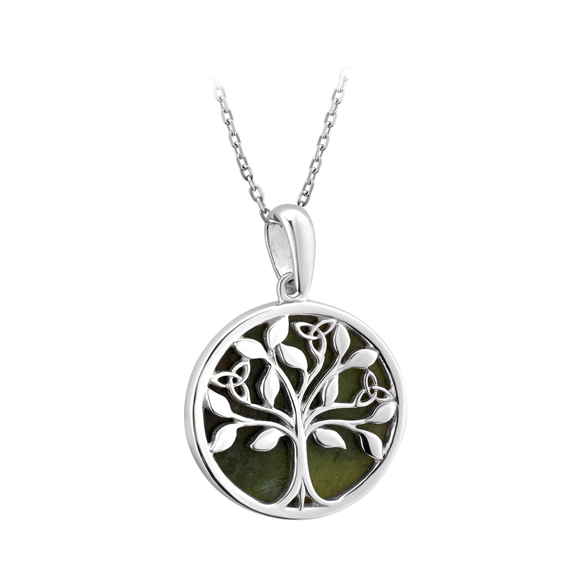 S46669 Sterling Silver & Connemara Marble Tree of Life Pendant