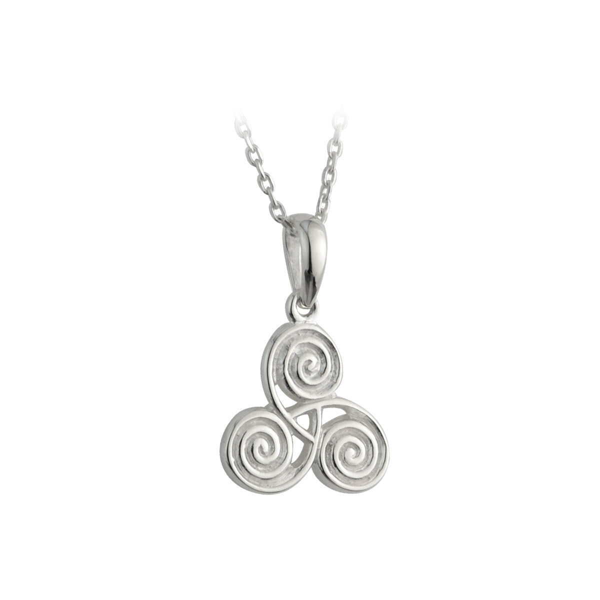 S4318 Small Sterling Silver Triskele Necklace