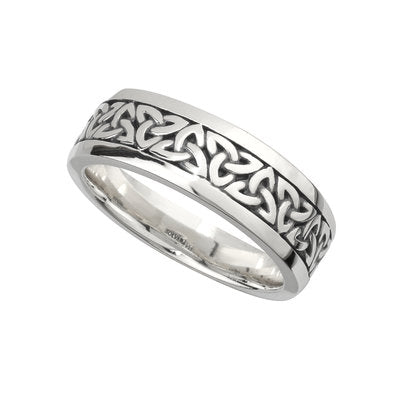 S21012 Sterling Silver Oxidized Trinity Knot Gents Ring