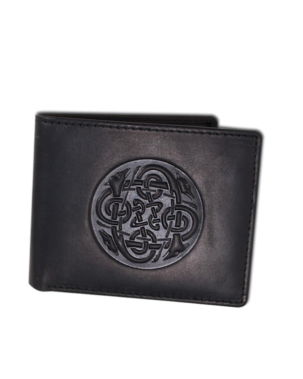  Cuchulainn leather bi-fold wallet black