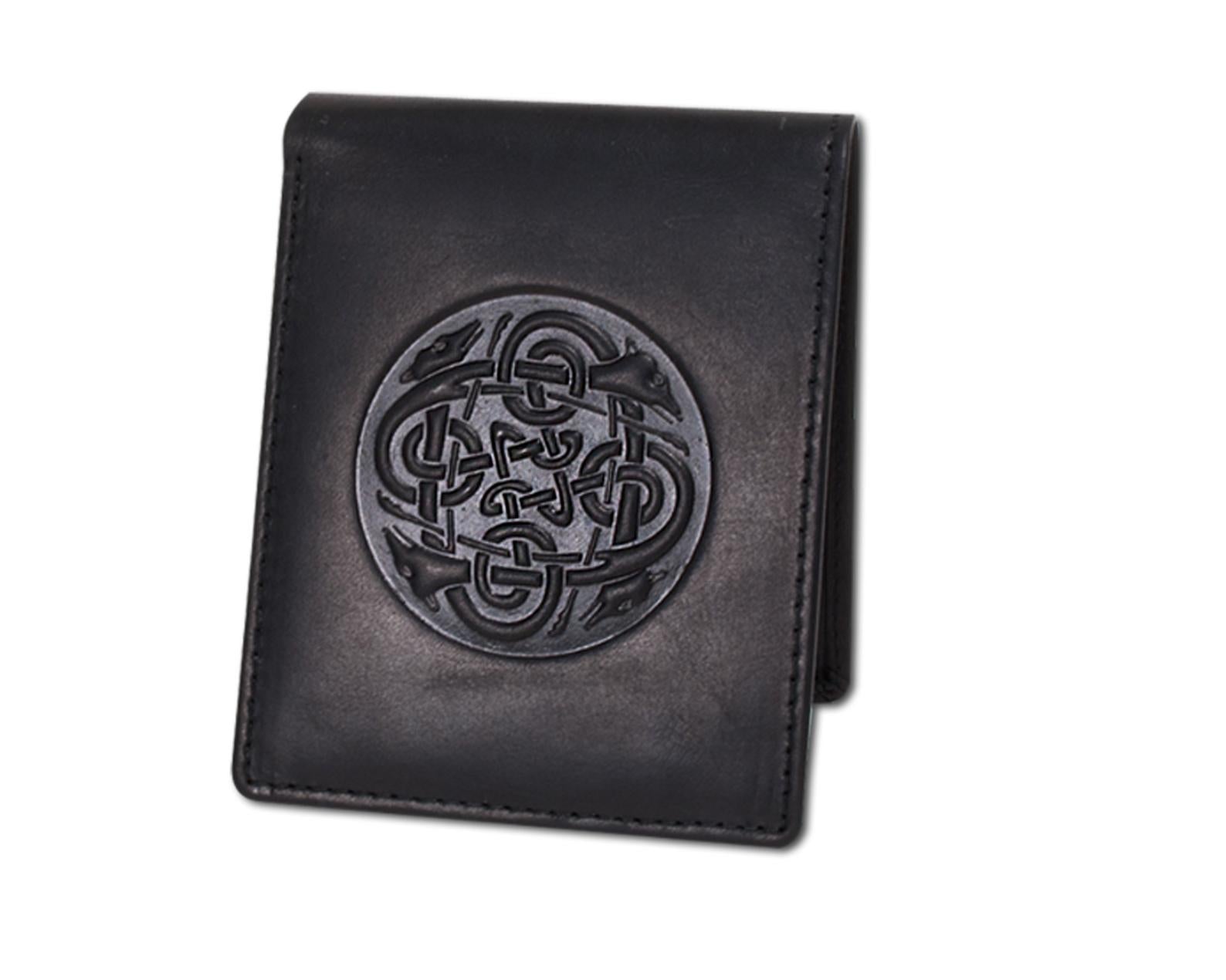  Cuchulainn leather bi-fold wallet black