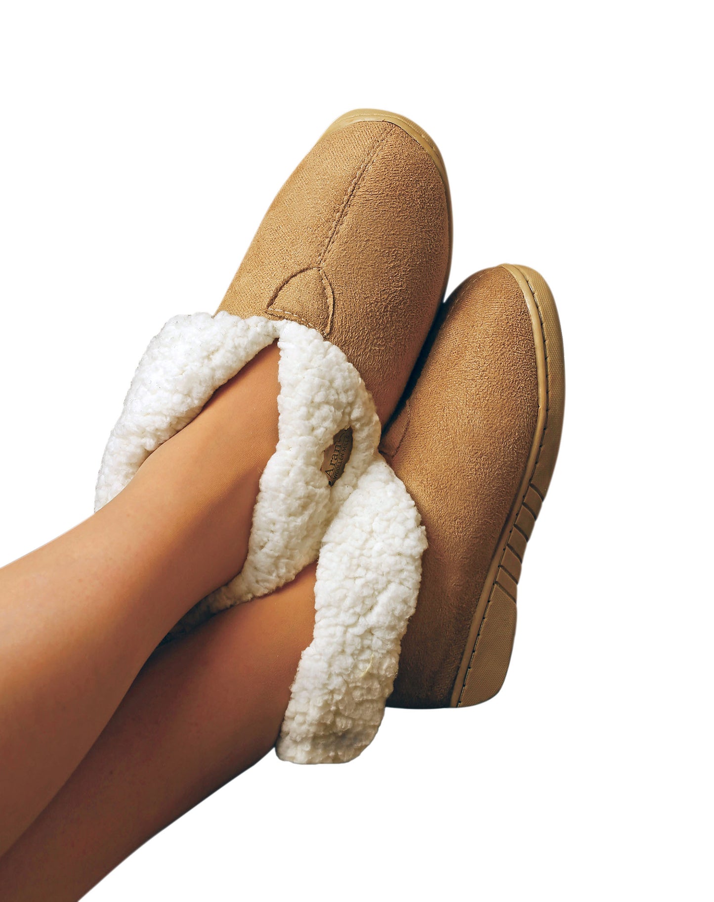 Irish Faux Suede Adult Slippers - Warm Toast