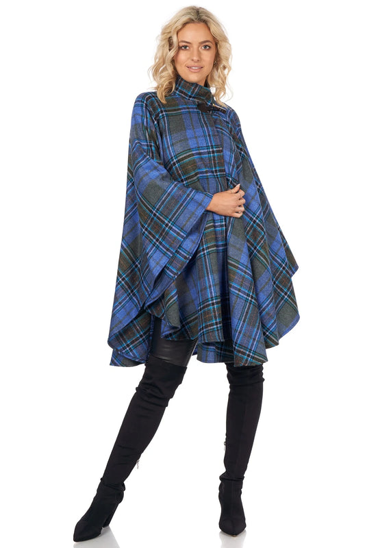Jimmy Hourihan Plaid Cape With Toggle Fastening