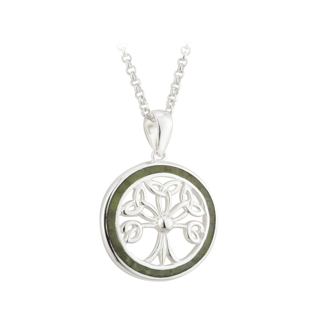 S45531 Connemara Marble Tree of Life Necklace