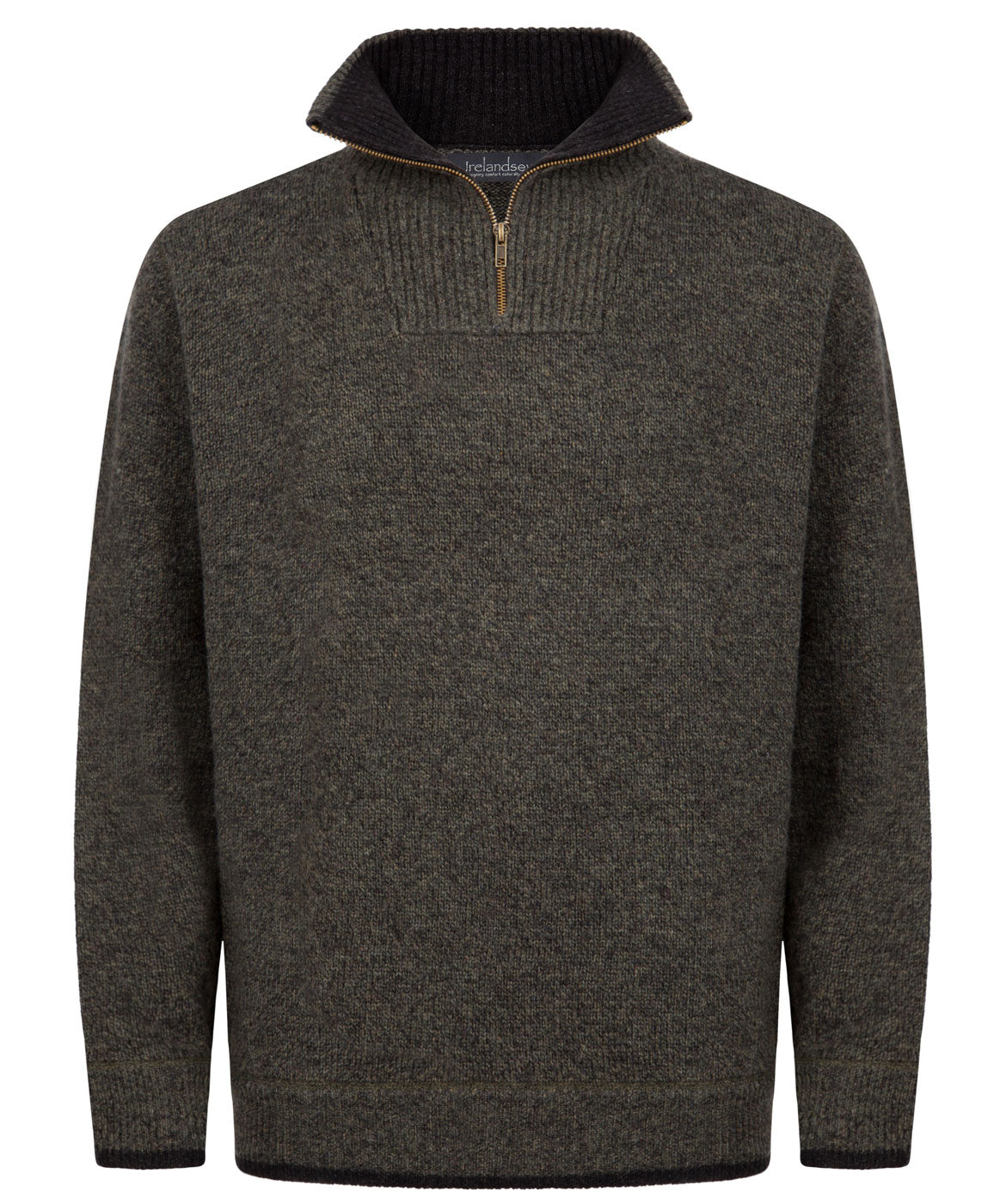 Men's 1/4 Zip Pullover Sweater- Green Marl
