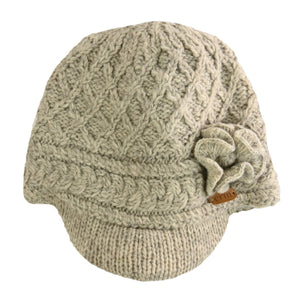 Aran Trellis Peak w/ Flower - Oatmeal