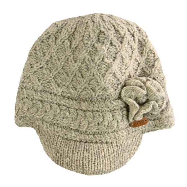 Aran Trellis Peak w/ Flower - Oatmeal