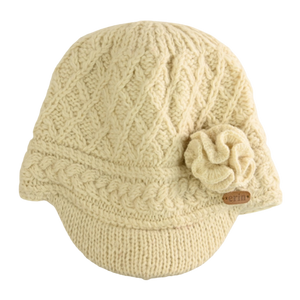 Aran Trellis Peak w/ Flower - Natural