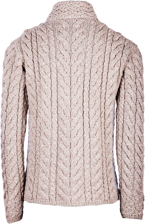 Women's Irish Aran Turtleneck Sweater Cream Large