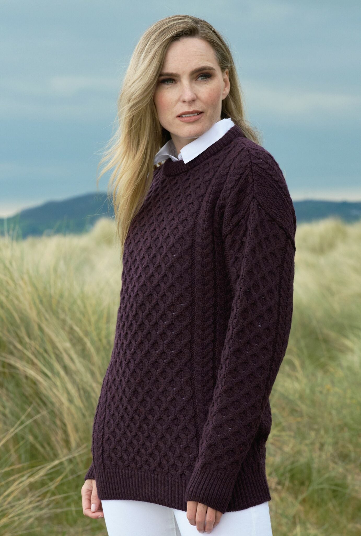 Kildare Classic Aran Pullover Sweater