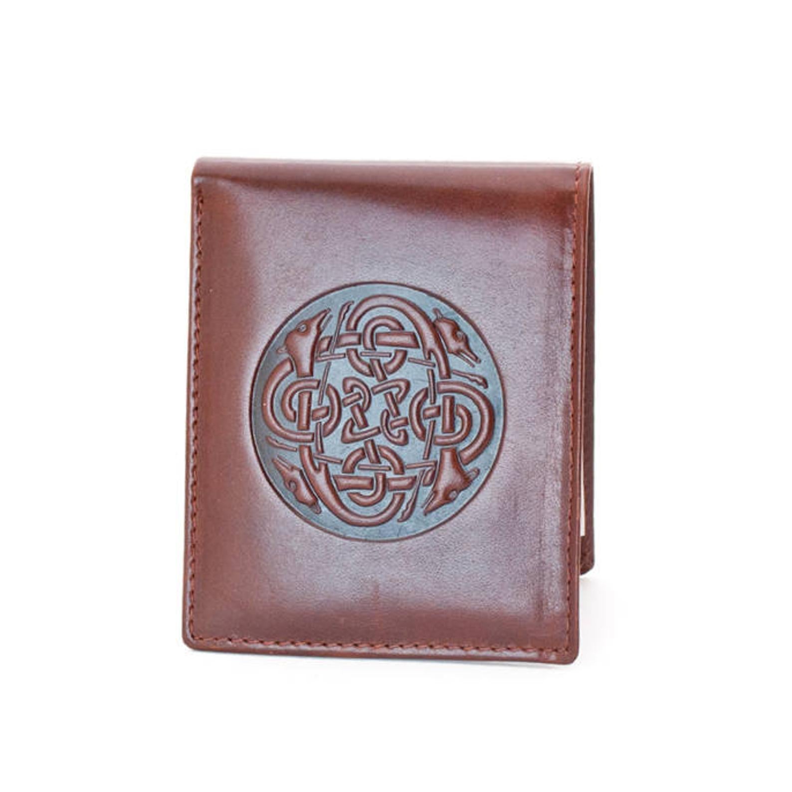 Cuchulainn leather bi fold wallet brown