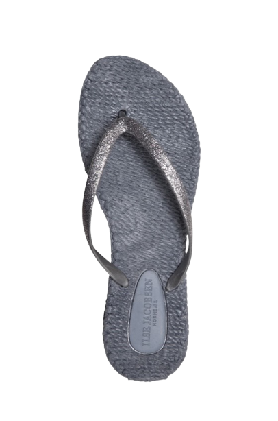 Cheerful Glitter Flip Flops - Grey
