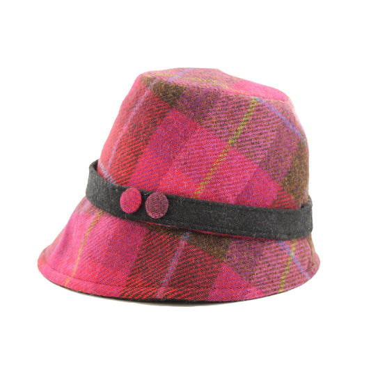 Clodagh Hat - Fuschia Plaid
