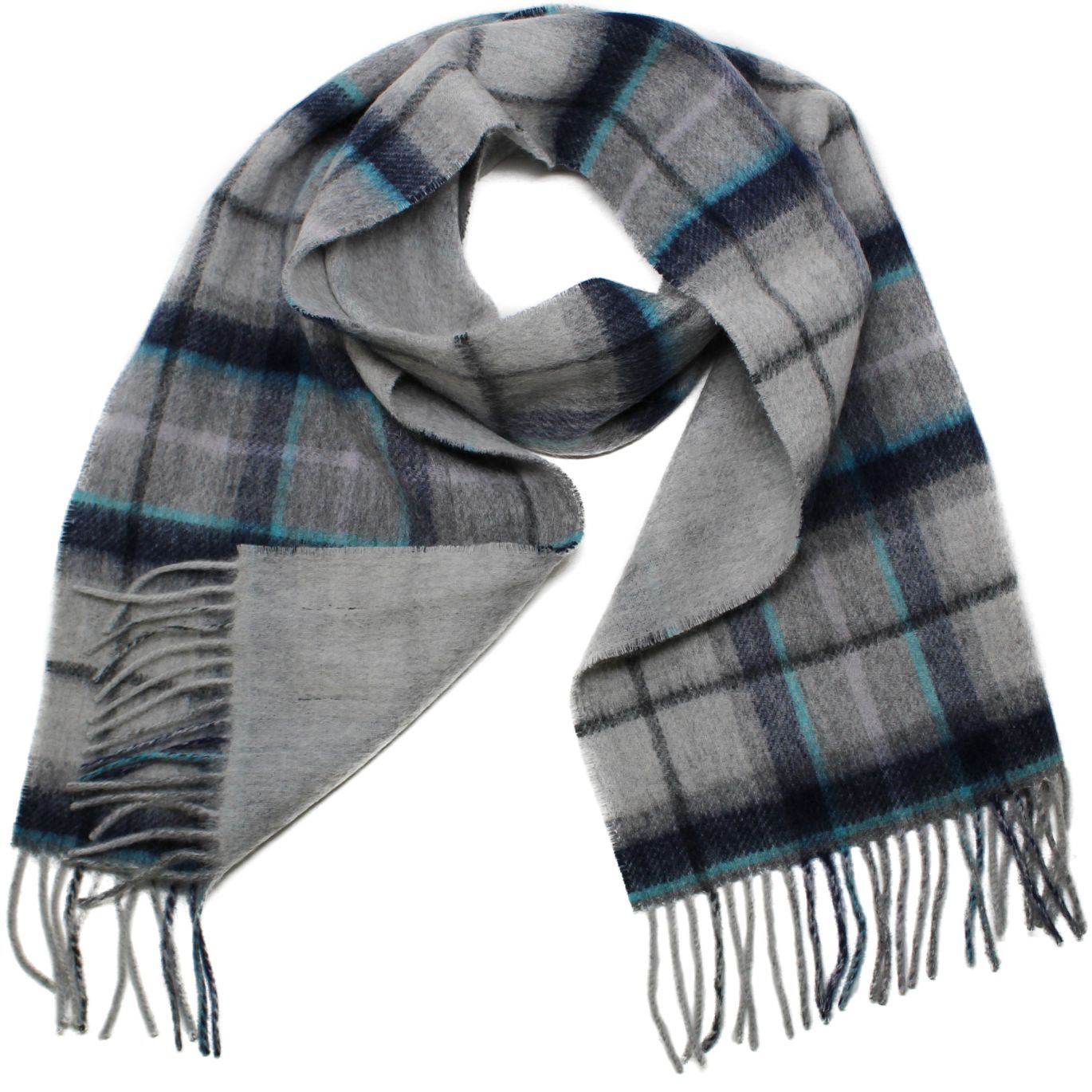 Double-Faced Dover Grey Tweed Lambswool Scarf