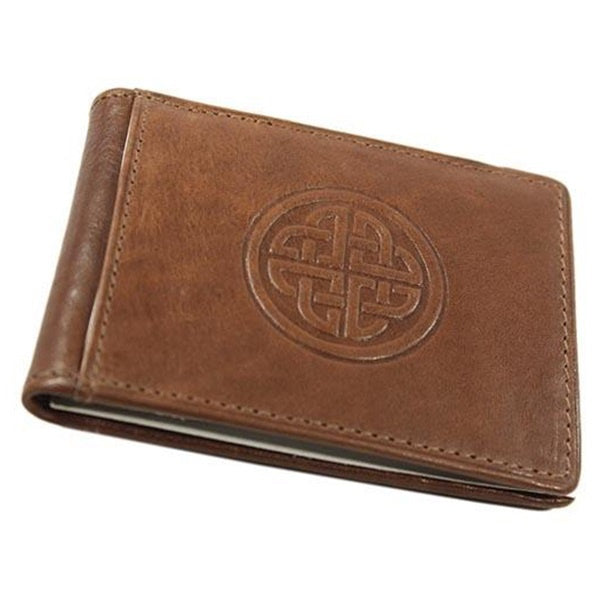 Hand Stamped Leather Fergal Knot Money Clip