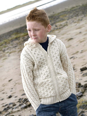 Kid's Merino Zip Hoodie - Natural