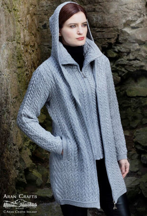 Bundoran Hooded Double Coat - Soft Grey