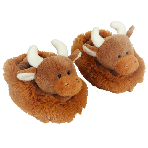 Highland Coo Slippers - Brown