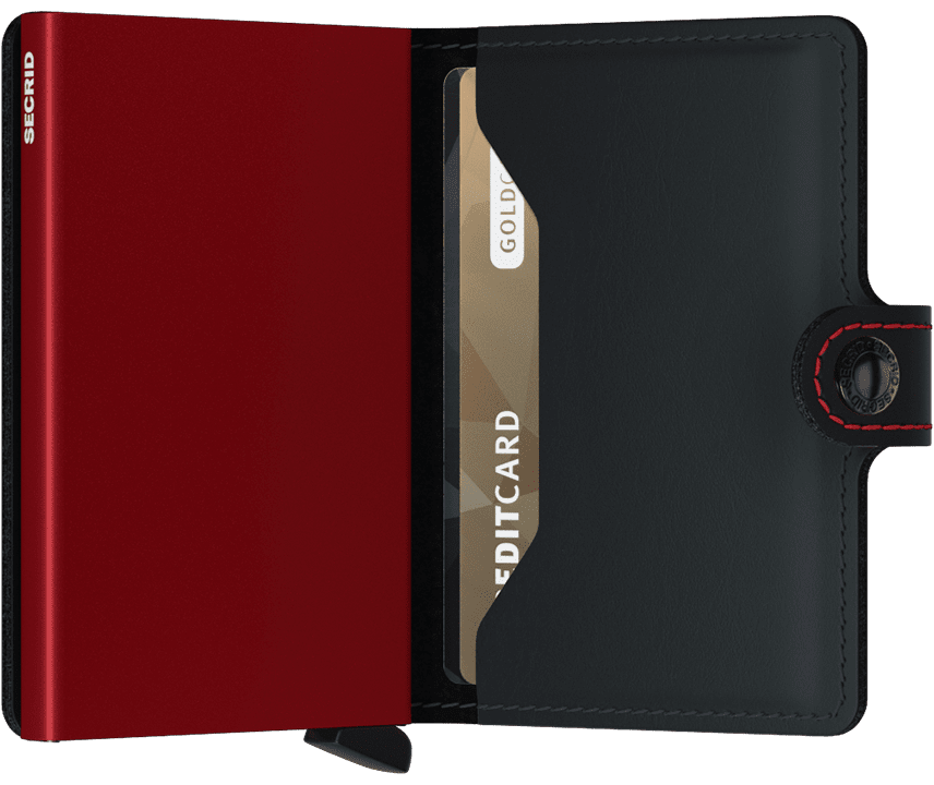 Secrid Mini Wallet - Matte Black & Red