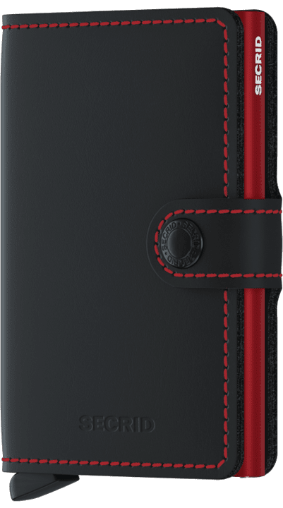 Secrid Mini Wallet - Matte Black & Red