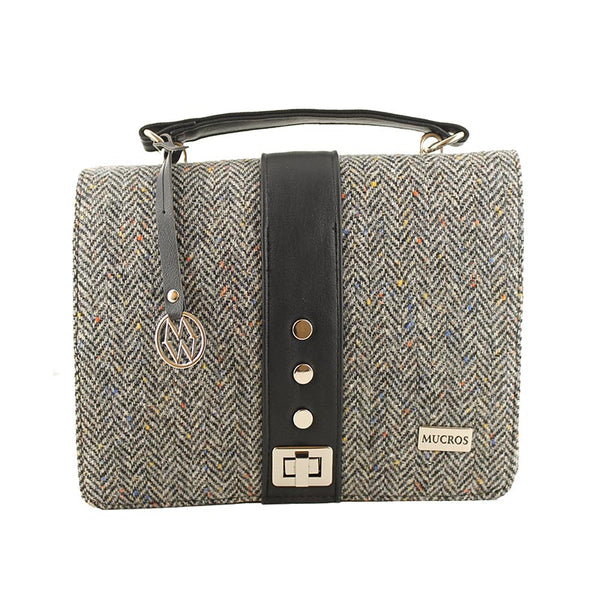 Fiona Irish Tweed Purse - Grey Herringbone